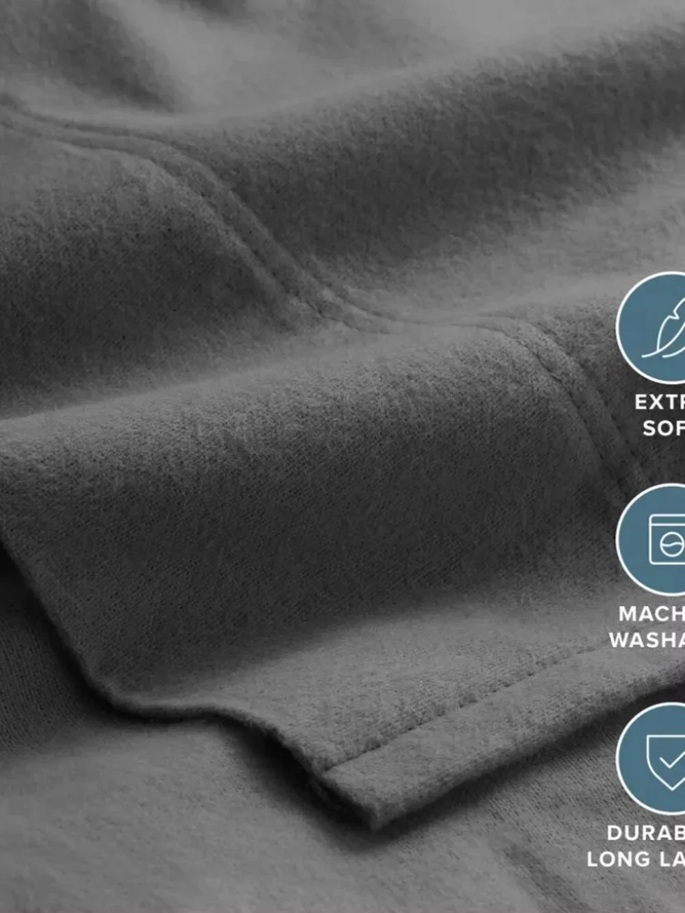 NEW Soft & Cozy 100% Cotton Flannel Sheet Set by Bare Home Grey Queen